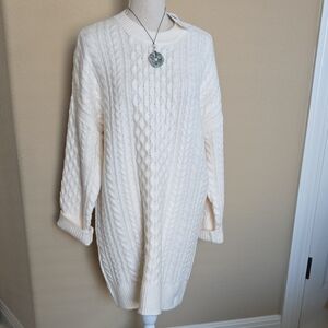 Abercrombie & Fitch Cream Cable Knit Dress